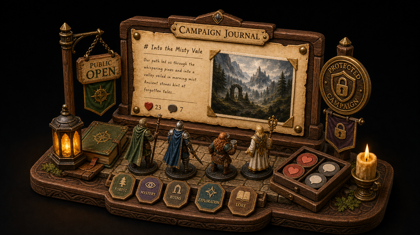 Gold & XP campaign blog and journal tools